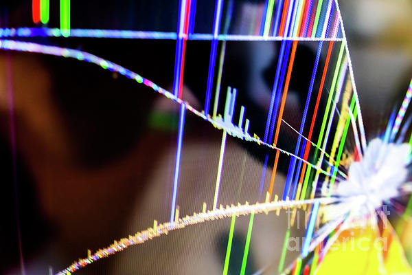 Broken led screen hit by a hammer, with many background colors while it is running. by Joaquin Corbalan Broken led screen hit by a hammer, with many background colors while it is running. by Joaquin Corbalan